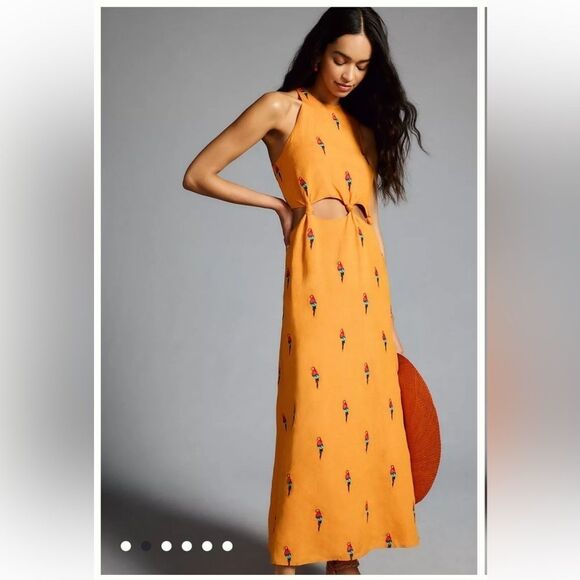 Farm Rio Parrot Halter Maxi Dress
